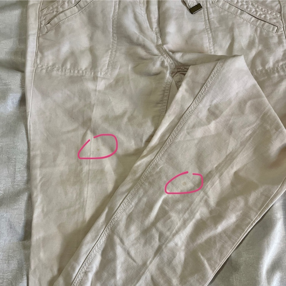 LOFT Cream Casual Pant with Belt - Picture 8 of 8